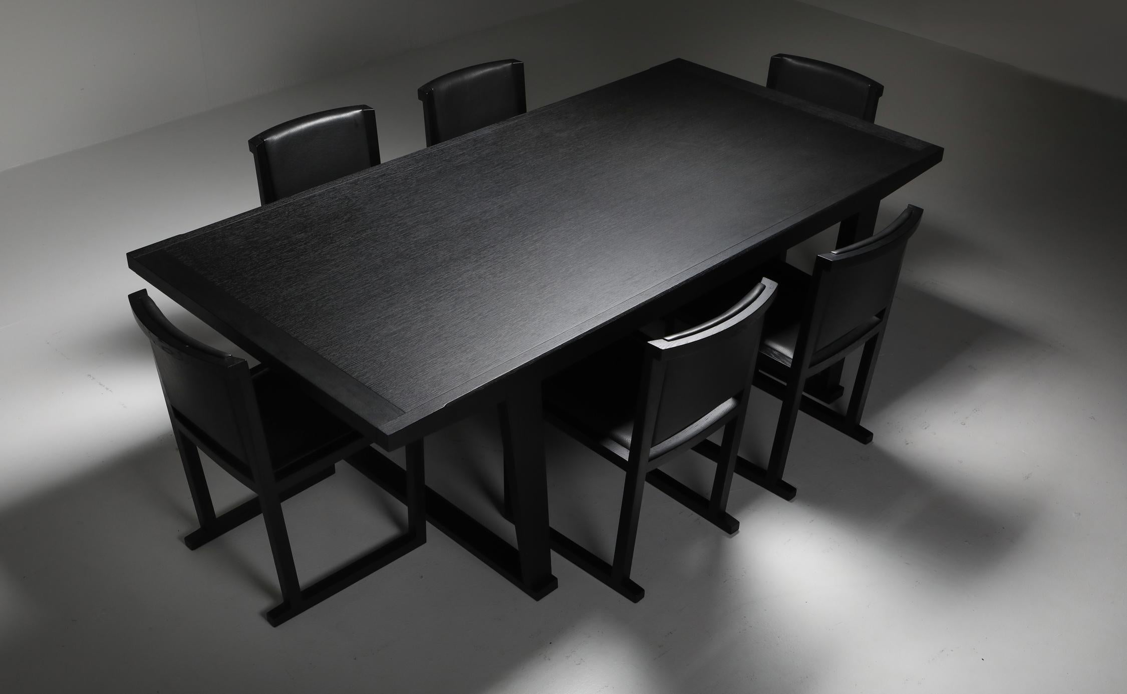 Citterio black oak dining table 'Lucullo' for Maxalto 6