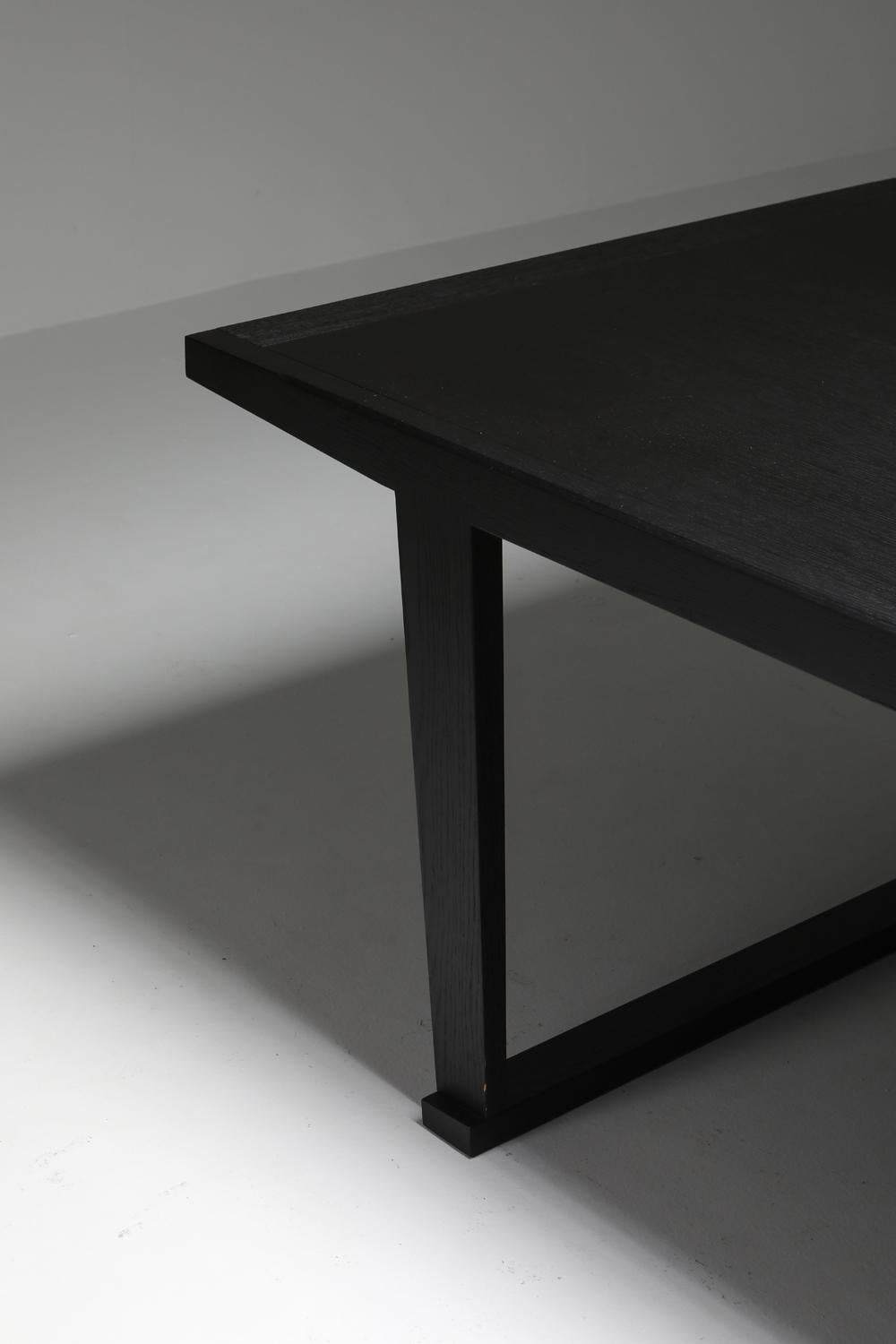 Modern Citterio black oak dining table 'Lucullo' for Maxalto