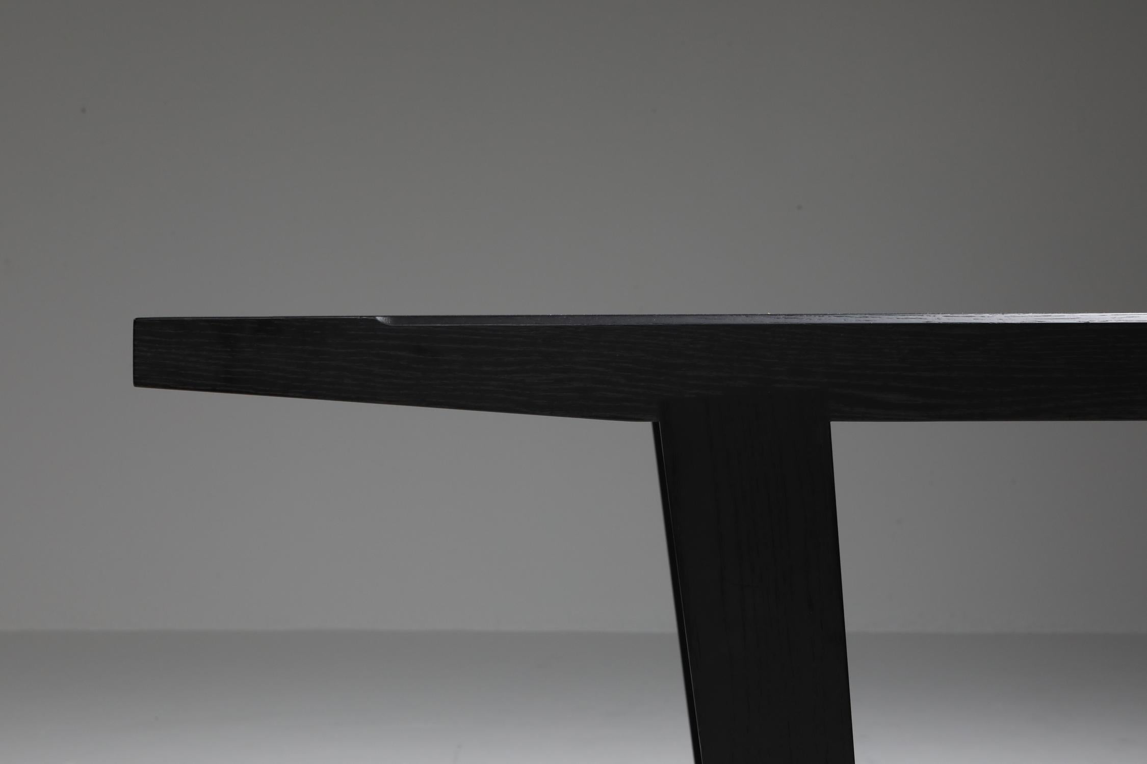 Italian Citterio black oak dining table 'Lucullo' for Maxalto