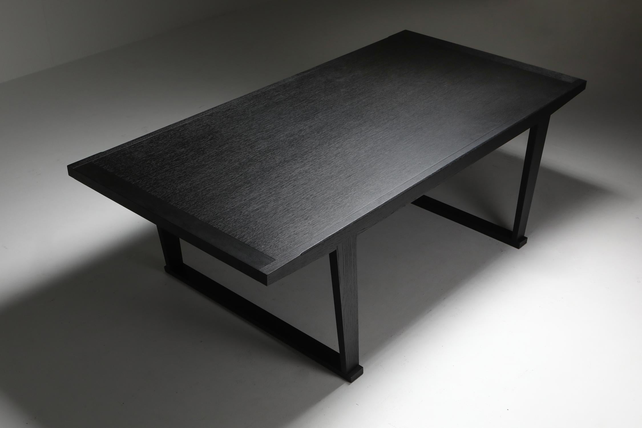 Ebonized Citterio black oak dining table 'Lucullo' for Maxalto