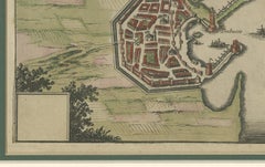 City and Harbour of Rhodes – Olfert Dapper, 1688 Hand-Coloured Engraving