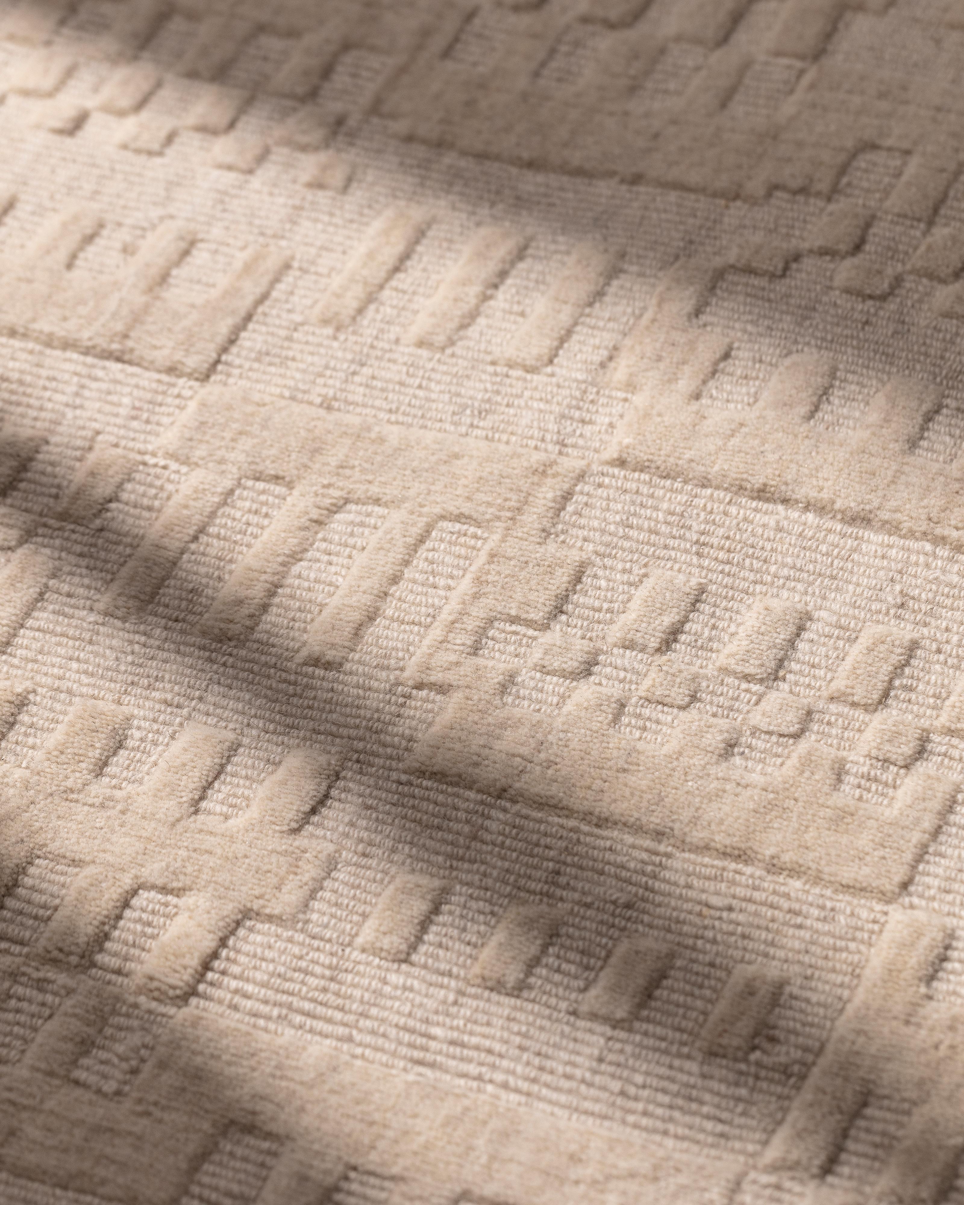 Norwegian City Beige Rug by Volver Studios For Sale