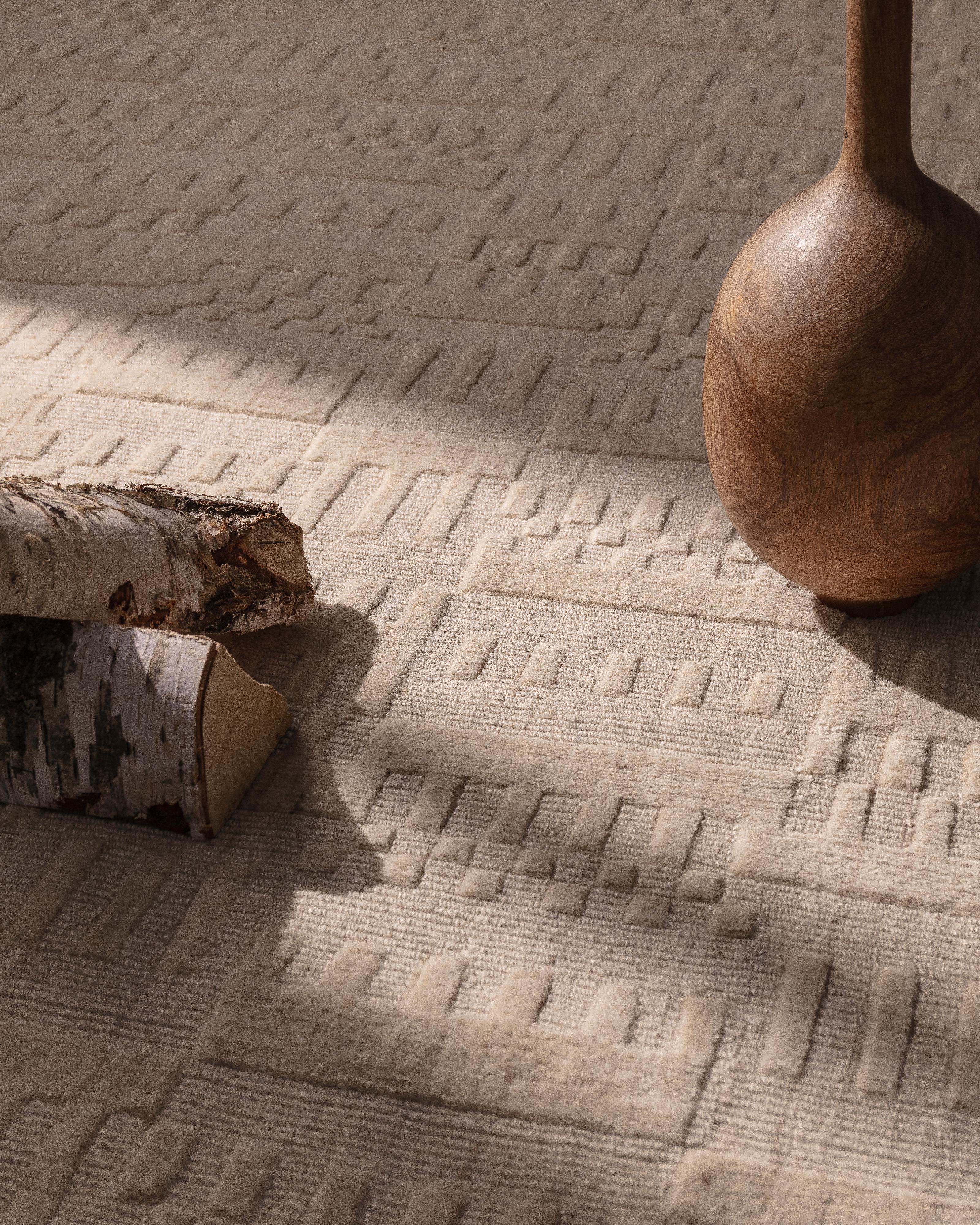 Wool City Beige Rug by Volver Studios For Sale