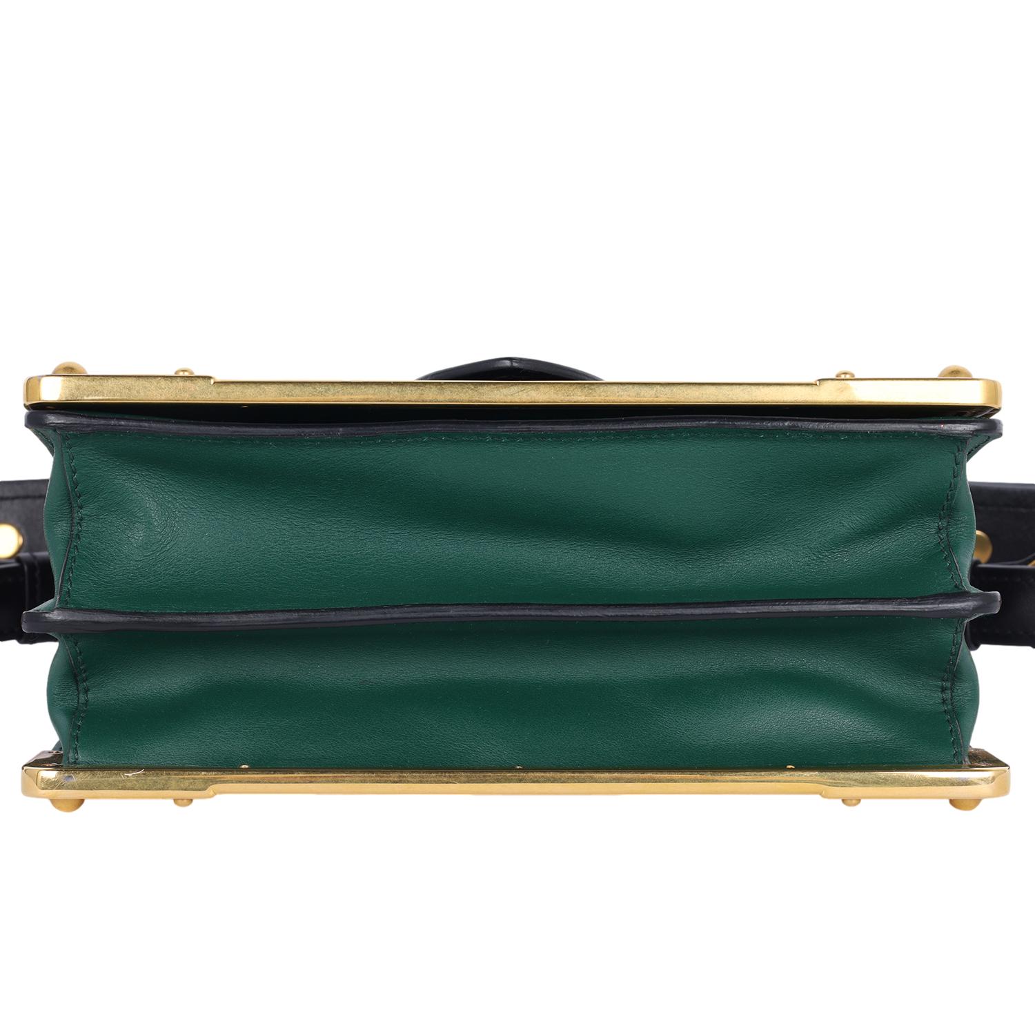 City Calf Saffiano Cahier Bag Biliardo Black Green 7