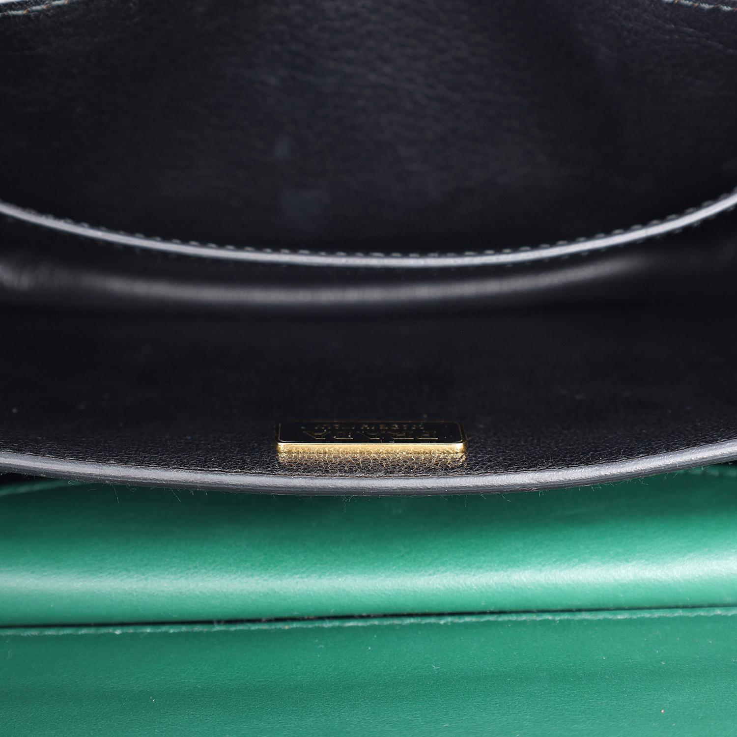 City Calf Saffiano Cahier Bag Biliardo Black Green 8