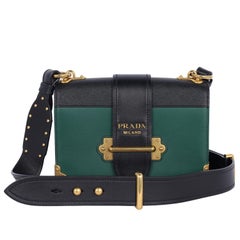 City Calf Saffiano Cahier Bag Biliardo Black Green