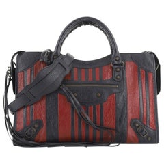 City Classic Studs Bag Striped Leather Medium