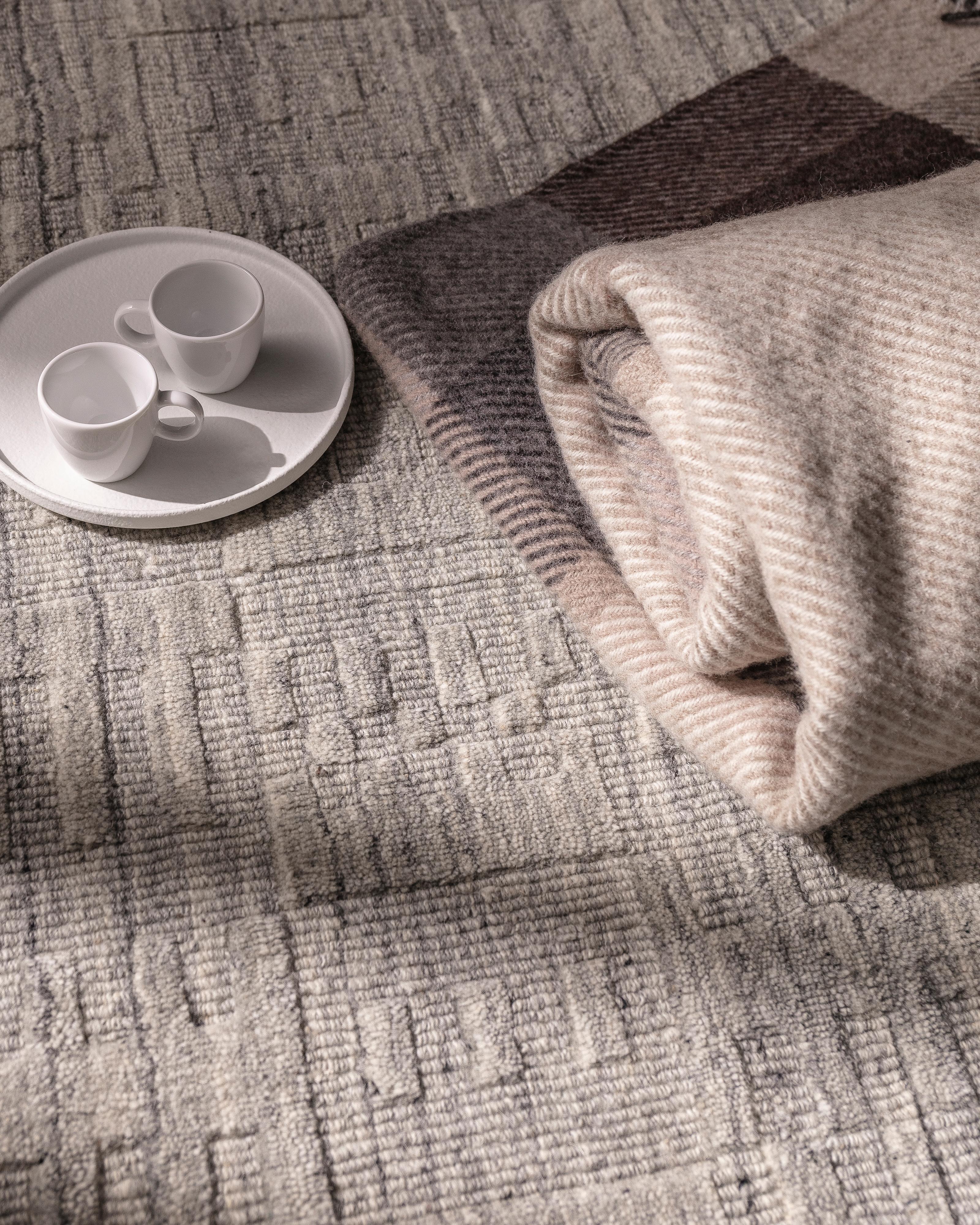 Norwegian City Grey Rug by Volver Studios For Sale