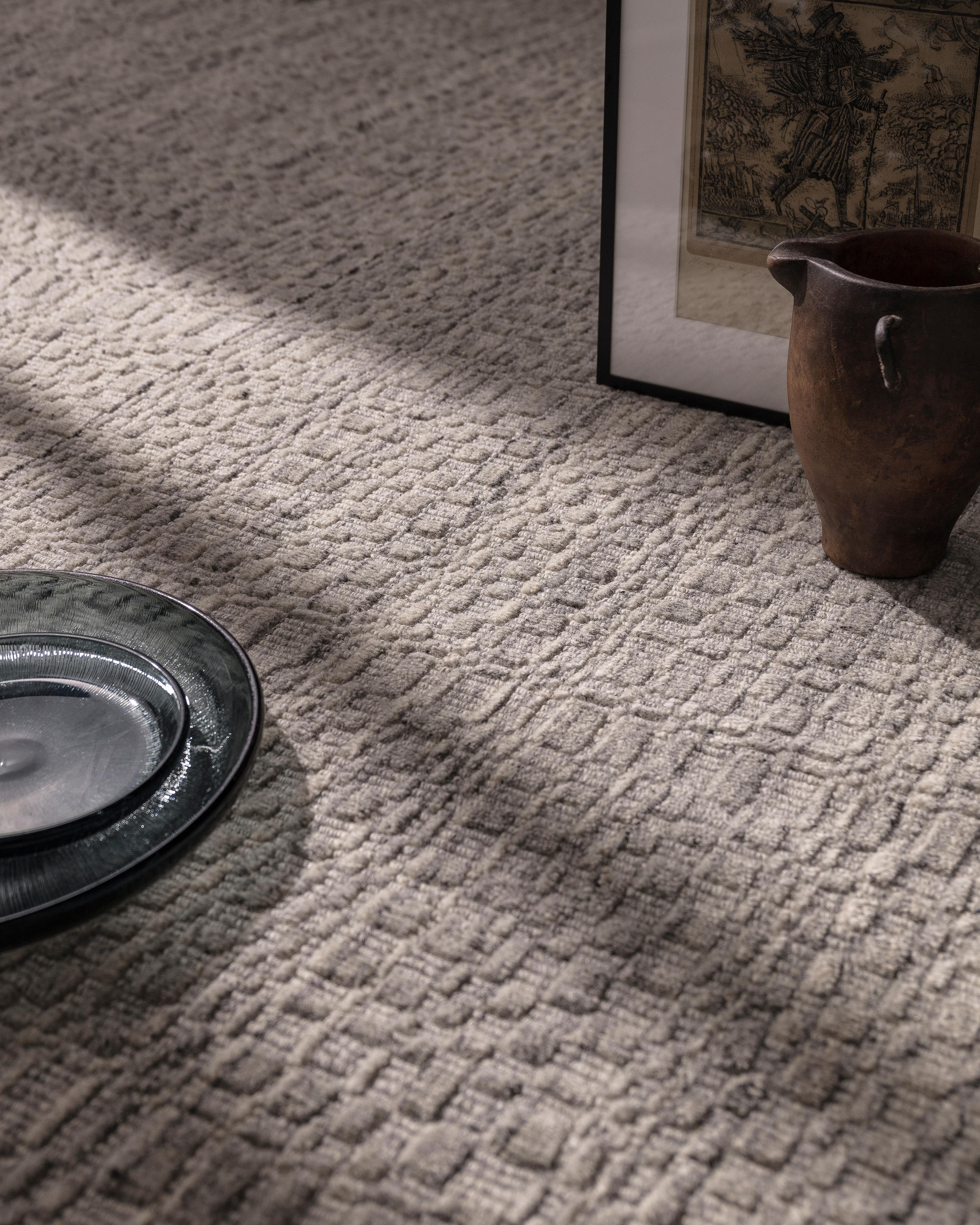 Contemporary City Grey Rug by Volver Studios For Sale