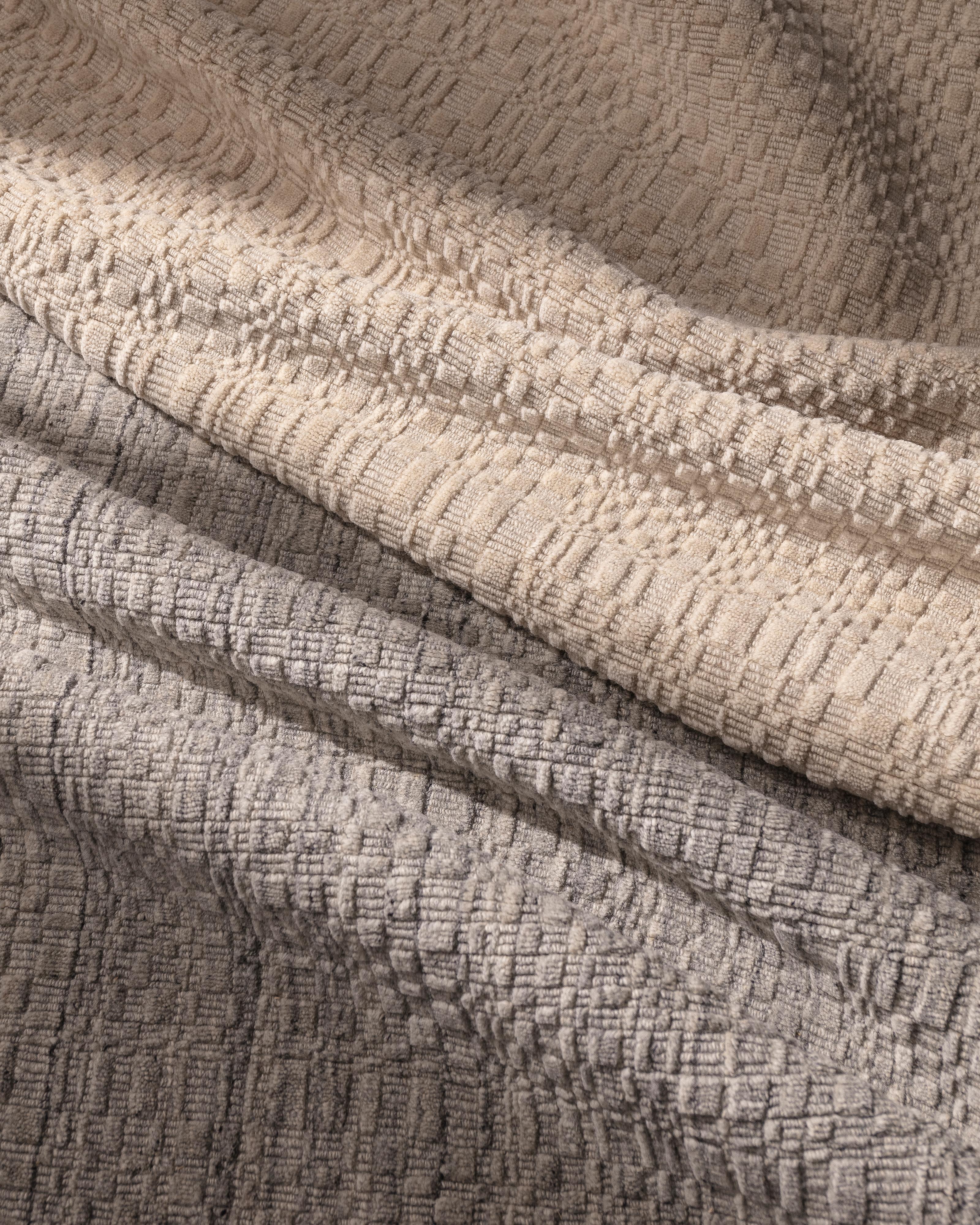 Wool City Grey Rug by Volver Studios For Sale