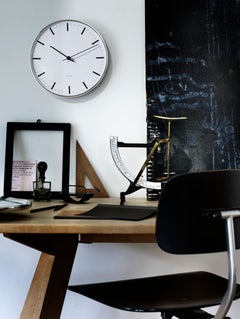 City Hall Wall Clock White/Black