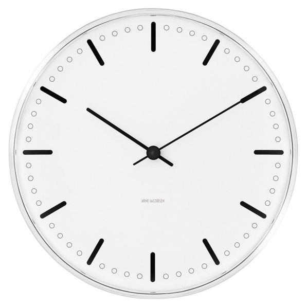 City Hall Wall Clock White/Black For Sale