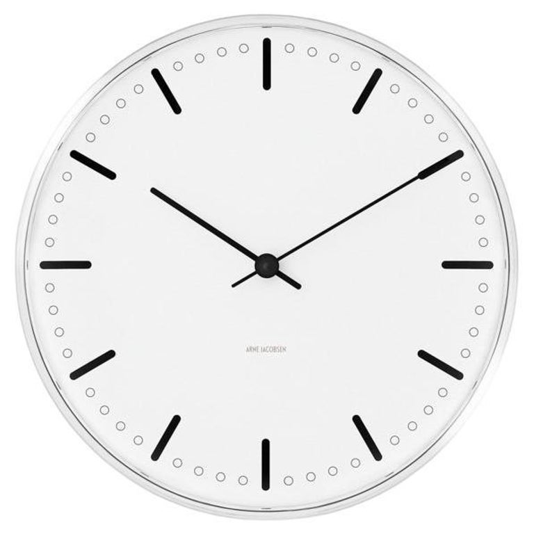 City Hall Wall Clock White/Black For Sale at 1stDibs