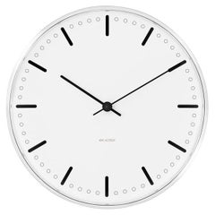 City Hall Wall Clock, White/Black