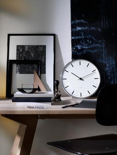 City Hall Wall Clock White/Black