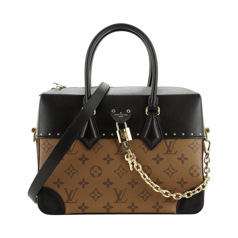 City Malle Handbag Reverse Monogram Canvas and Leather MM