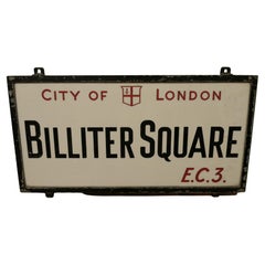 Antique City of London Glass Edwardian Street Sign, Bilter Square E.C.3