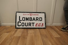City of London Glass Edwardian Street Sign, Lombard Court E.C.3
