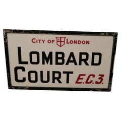 City of London Glass Edwardian Street Sign, Lombard Court E.C.3