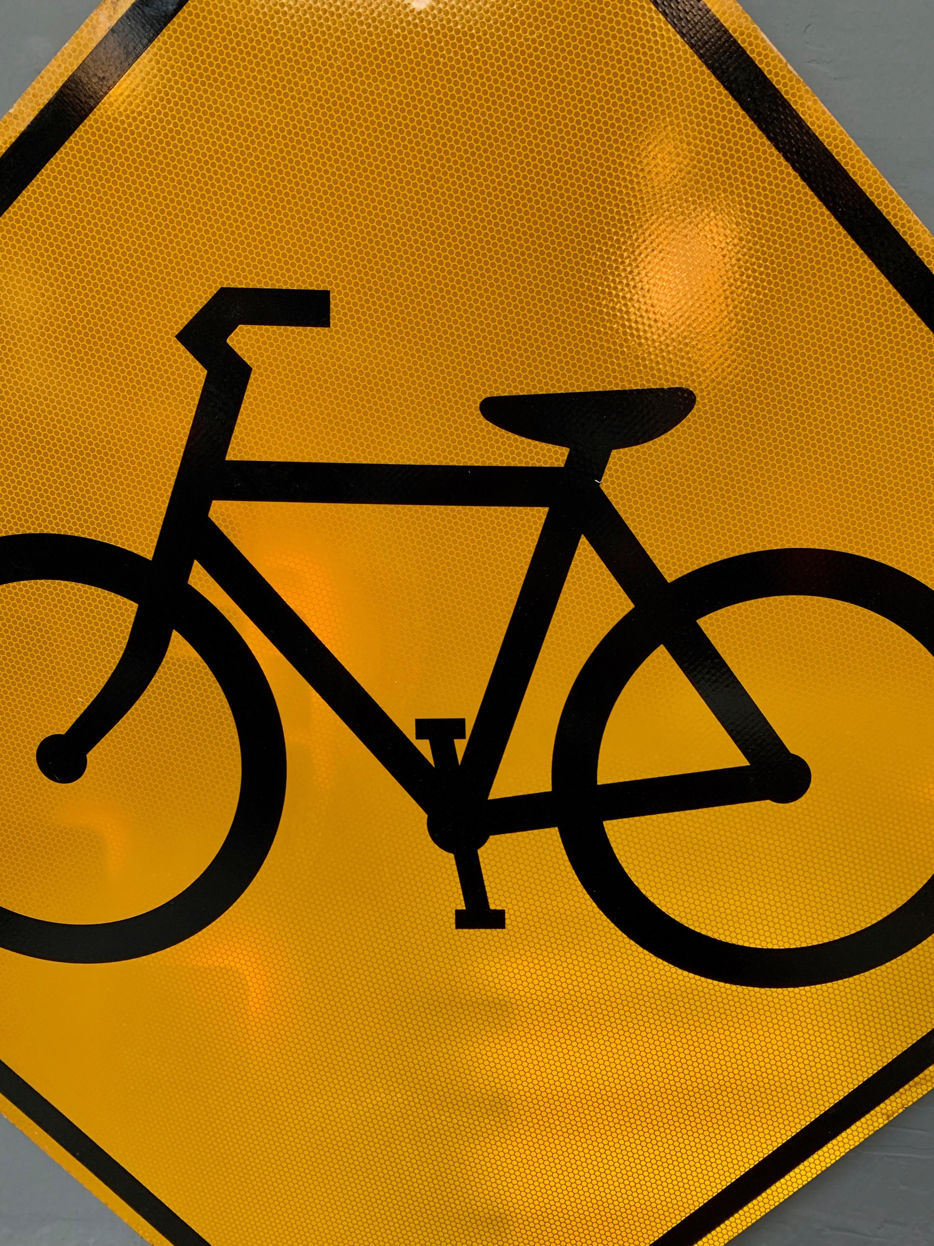 American City of Los Angeles Yellow Bike Sign