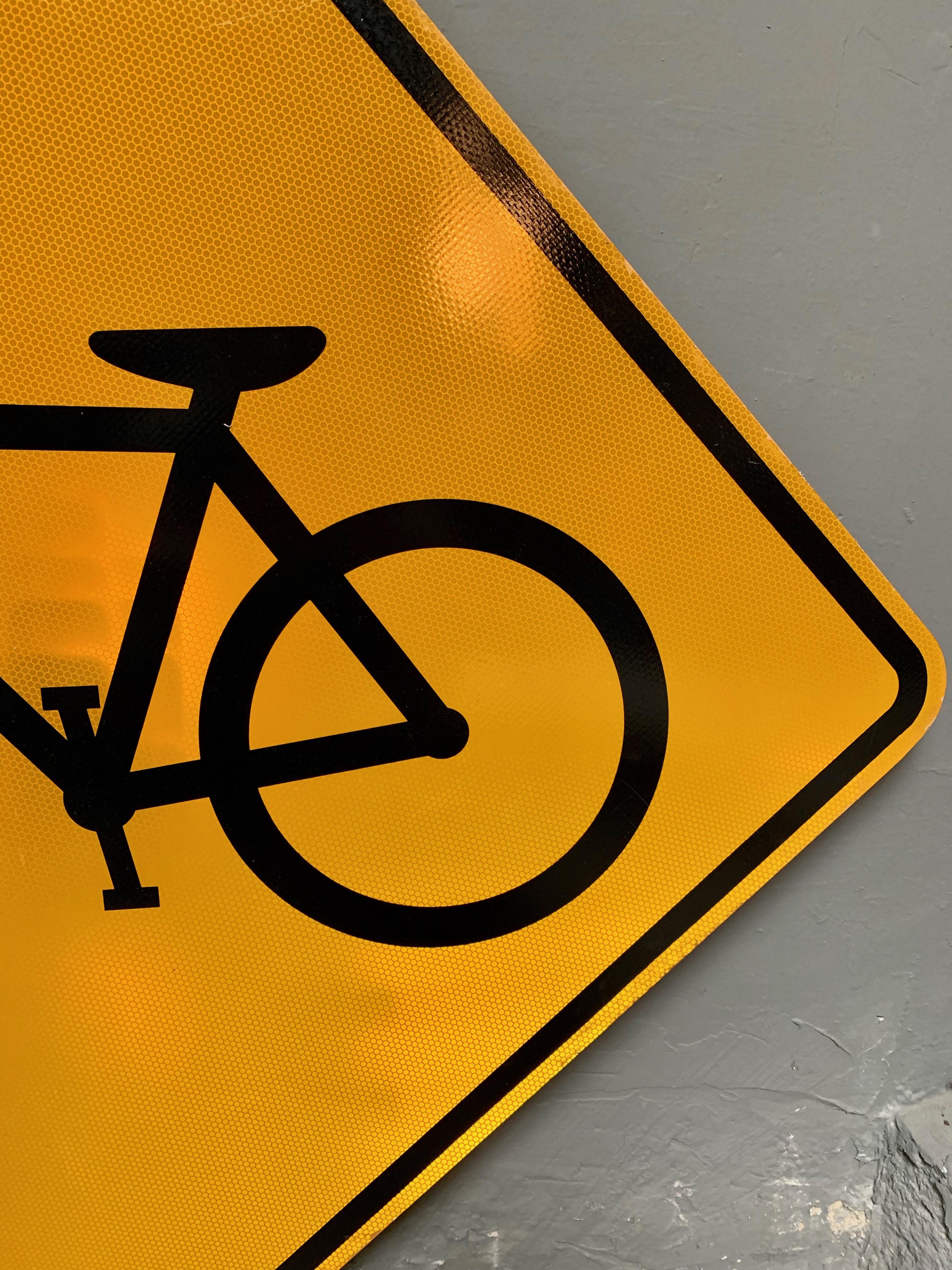 Steel City of Los Angeles Yellow Bike Sign