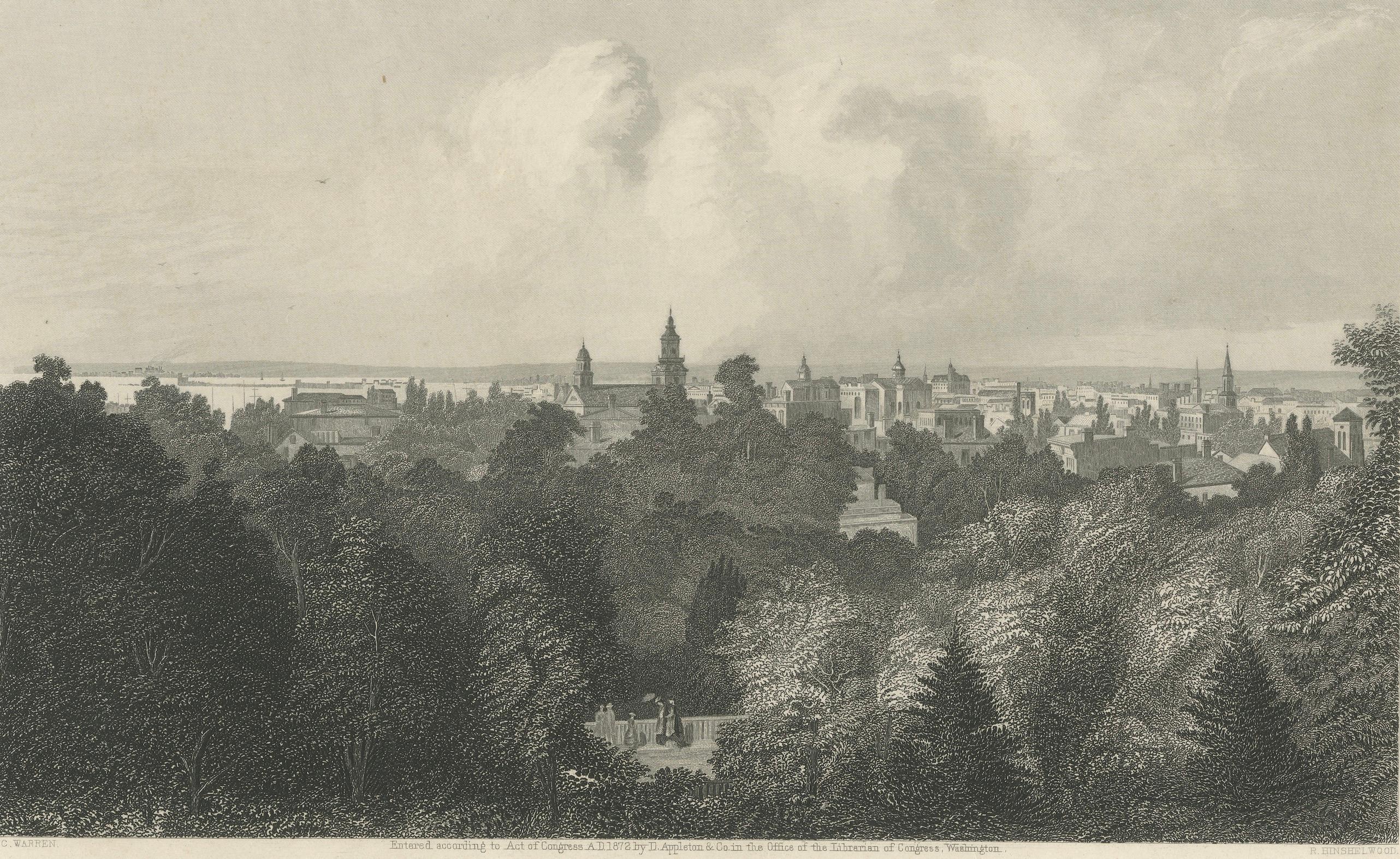 City of Milwaukee, Panoramic Urban View – American City Engraving, 1872