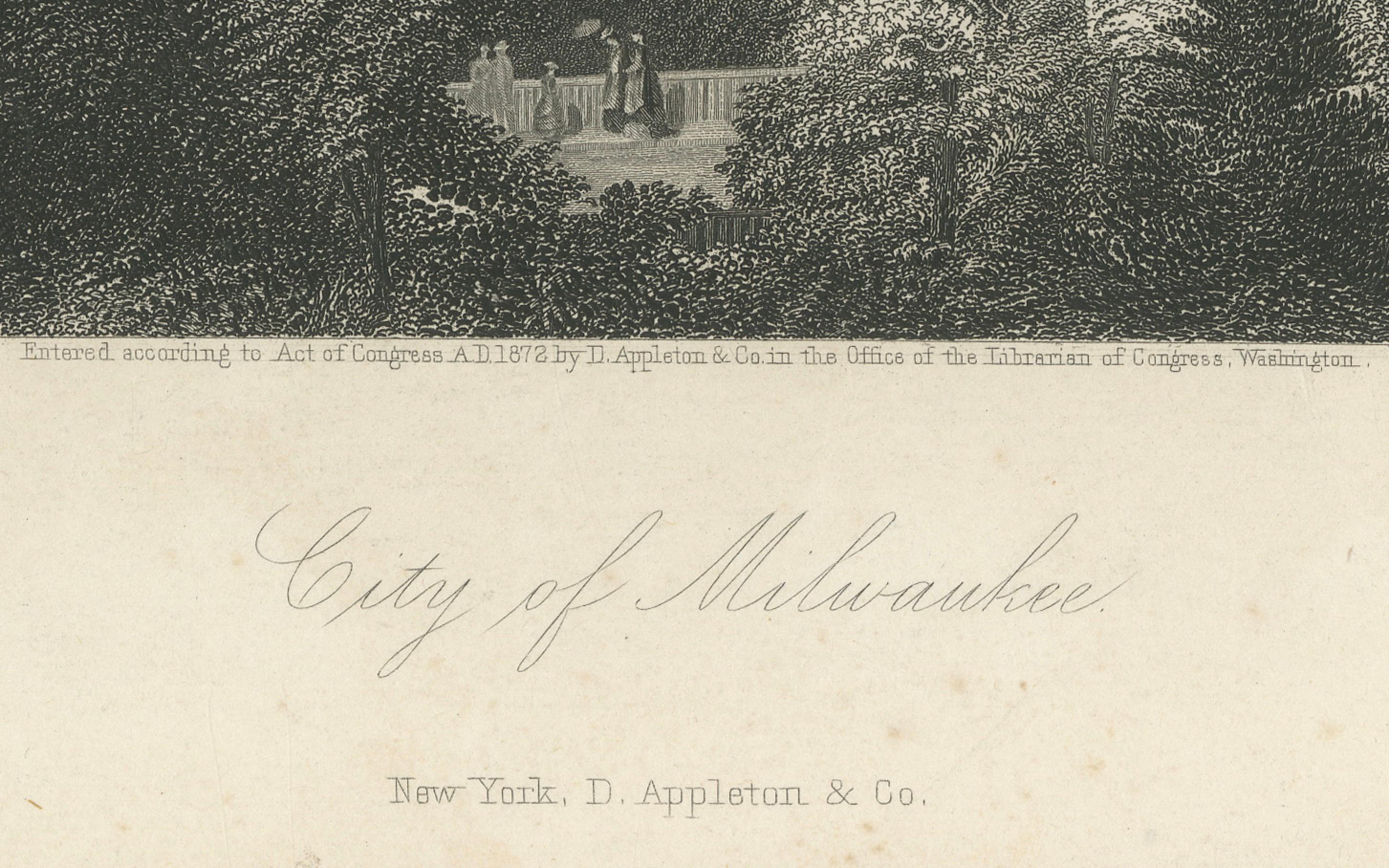 City of Milwaukee, Panoramic Urban View – American City Engraving, 1872