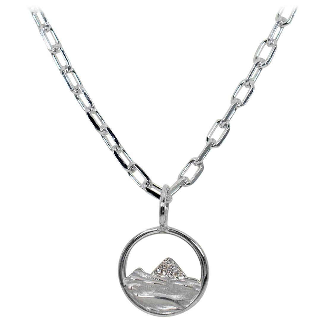 City on a Hill, Stories in a Circle Sterling Silver Pendant Necklace
