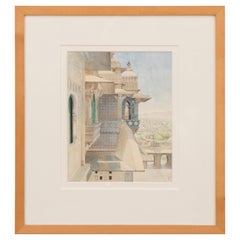 City Palace Udaipur Chandra Mahal by Artist Ceri Shields, Watercolour, 1989