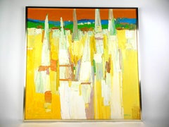 City Scape Abstract Oil Painting by Italo Botti 'George Barrel'