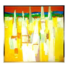 City Scape Abstract Oil Painting by Italo Botti 'George Barrel'
