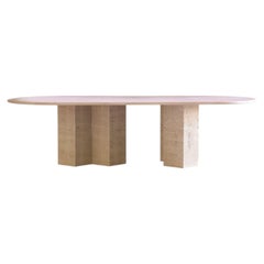 City Travertine Dining Table