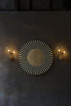 Specchio Citylights Wall Console Bianco e Nero di Matteo Cibic