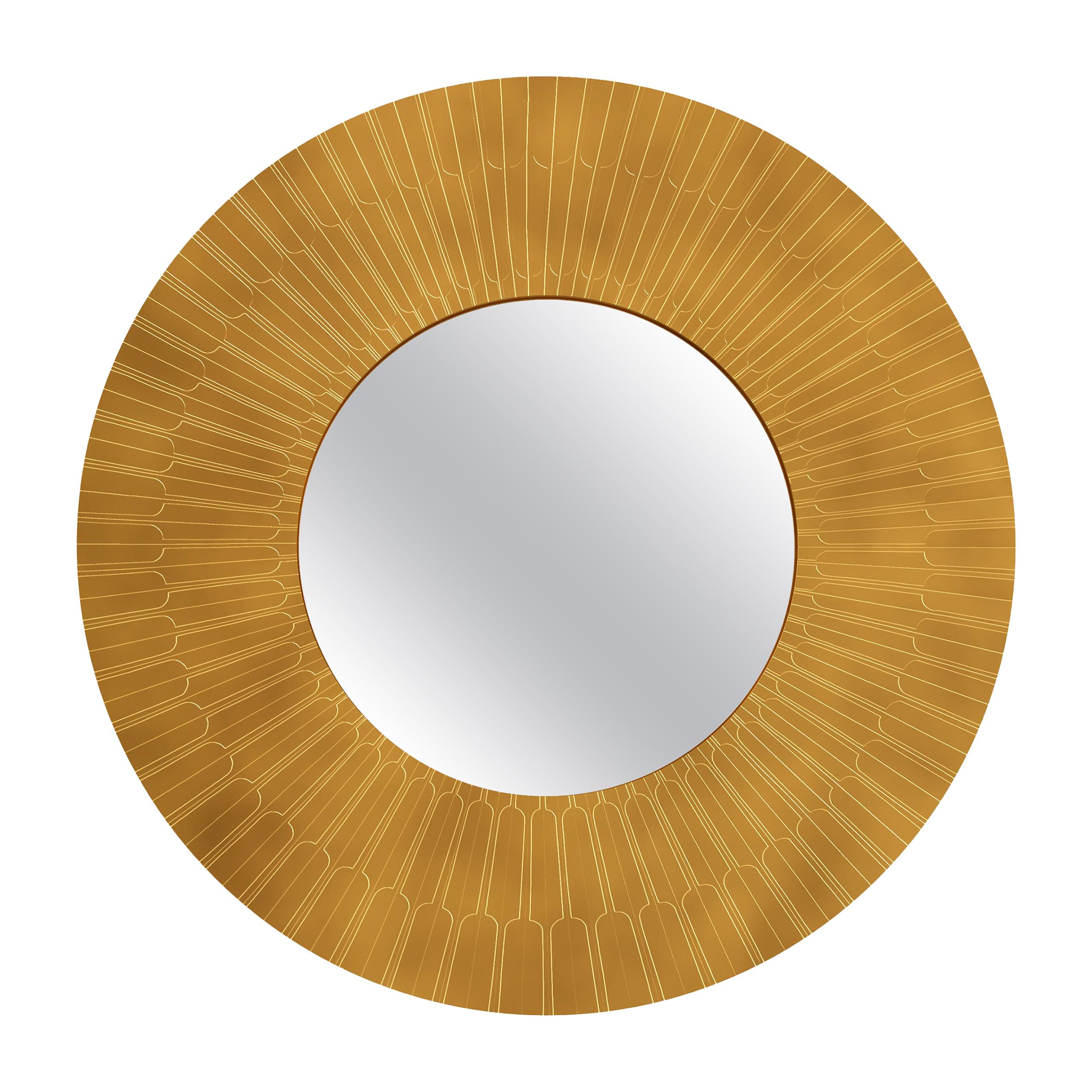Citylights Wall Console Mirror in Brass by Matteo Cibic For Sale