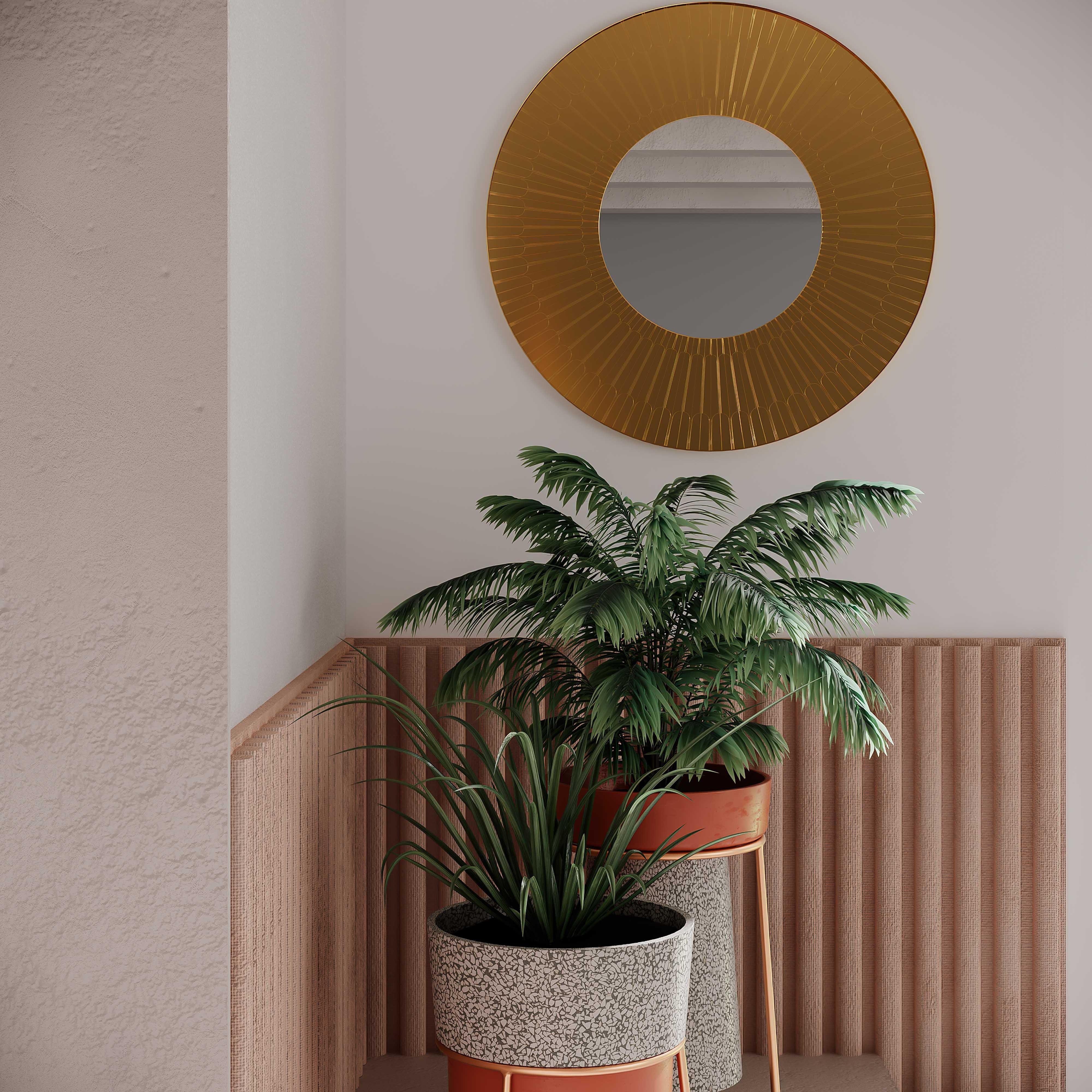Indiano Specchio Citylights Wall Console in ottone di Matteo Cibic in vendita