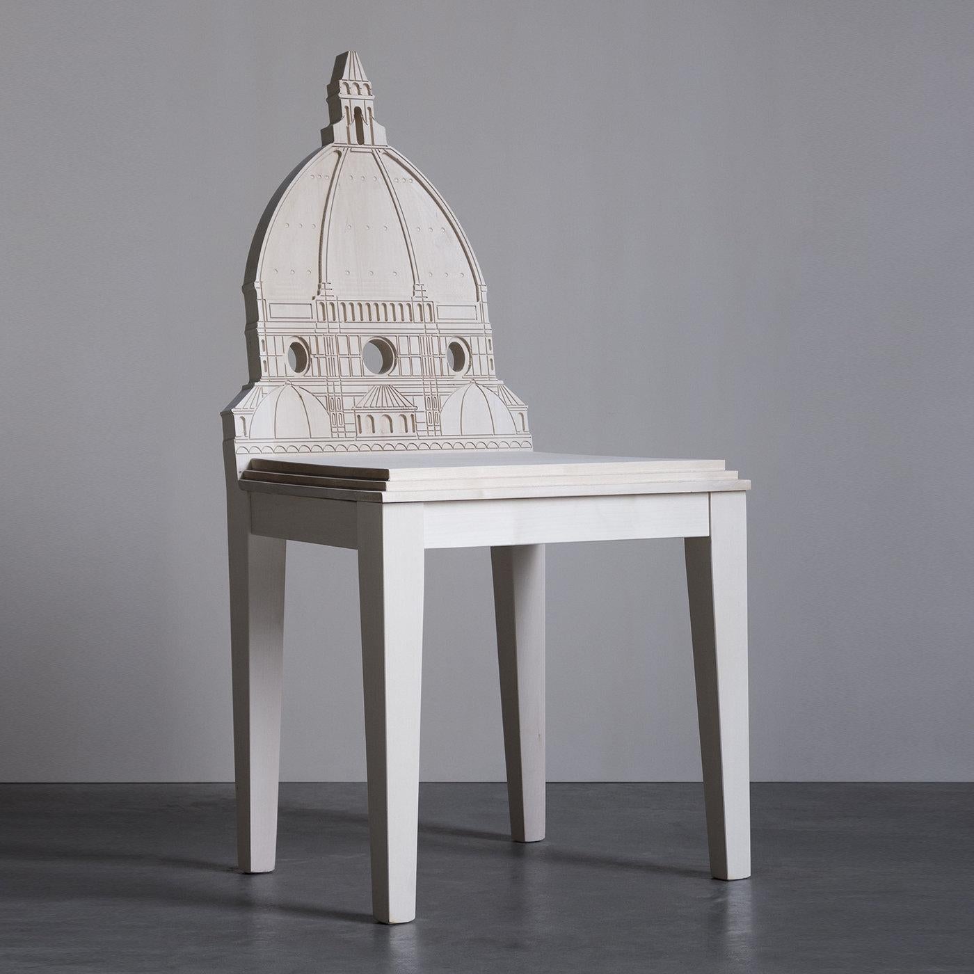 A stunning tribute to the majestic Santa Maria del Fiore Church of Florence by Italian Renaissance artists Filippo Brunelleschi and Arnolfo Di Cambio, this chair is a singular and charming objet d'art created by Cosimo De Vita for his exclusive