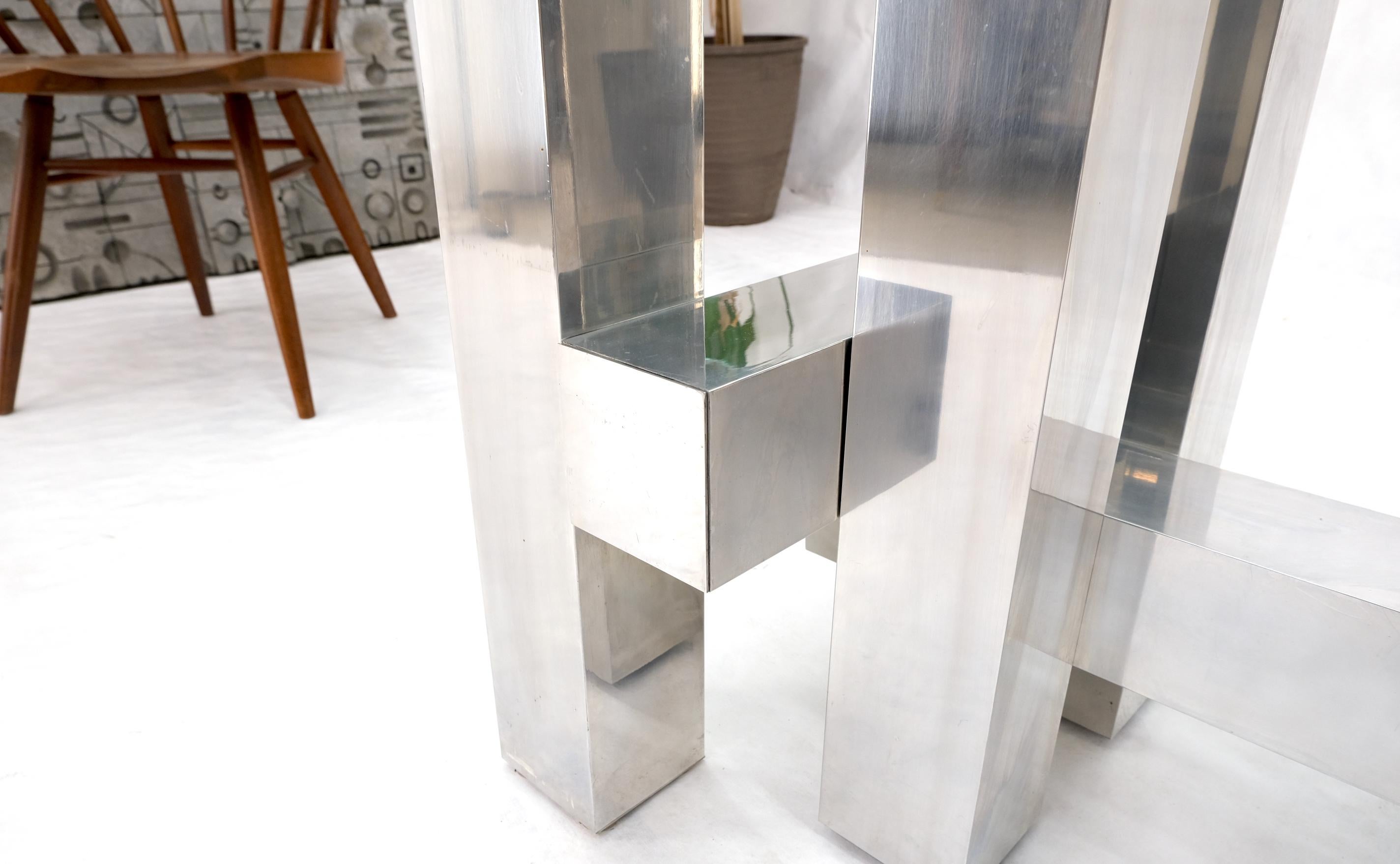 Grand plateau rectangulaire pour conférence de salle à manger en verre Cityscape avec base en aluminium Paul Mayen en vente 7