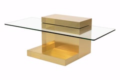 Cityscape Brass And Glass Floating Coffee Table By Paul Evans