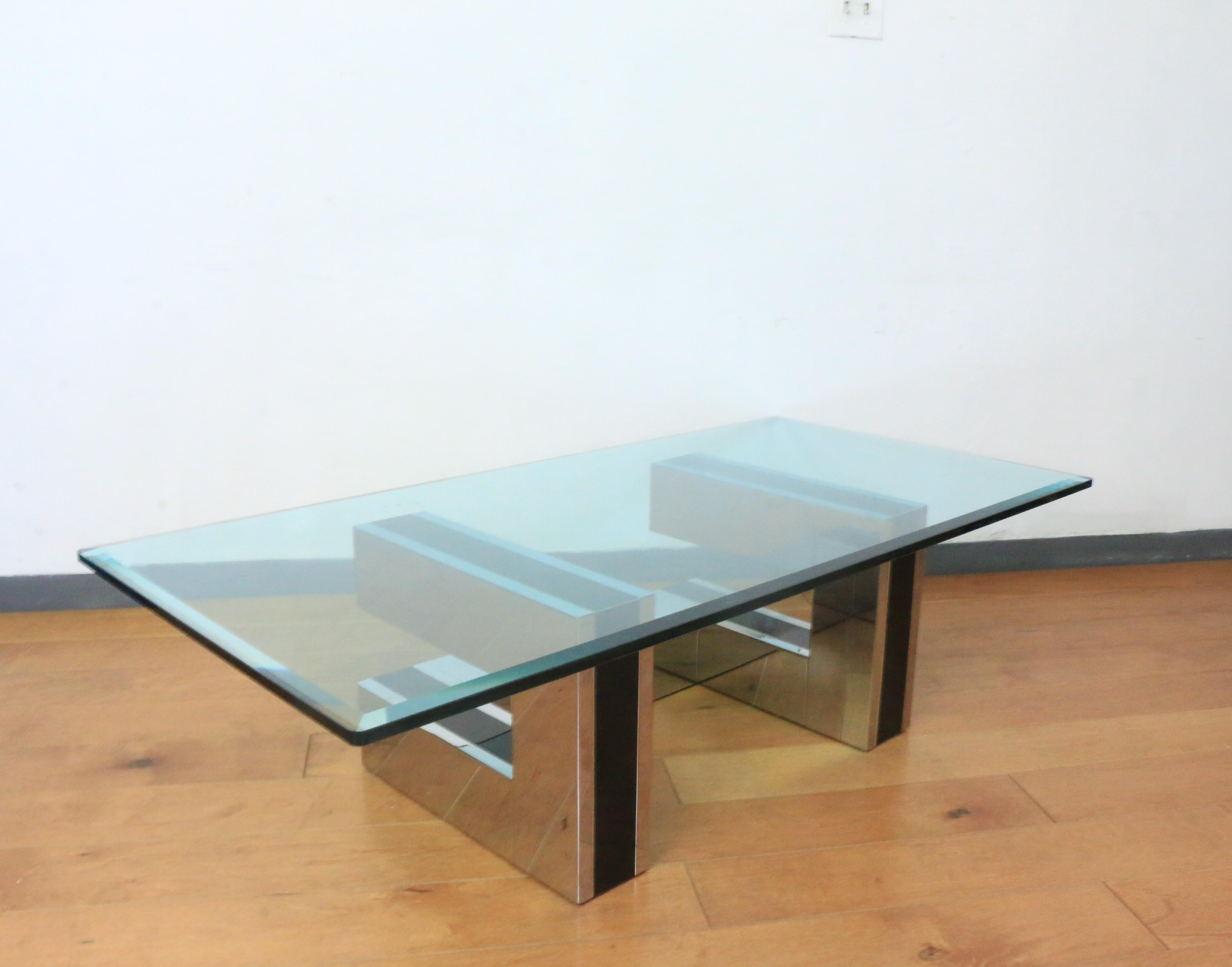 Chrome Cityscape Coffee Table Attributed to Paul Evans For Sale