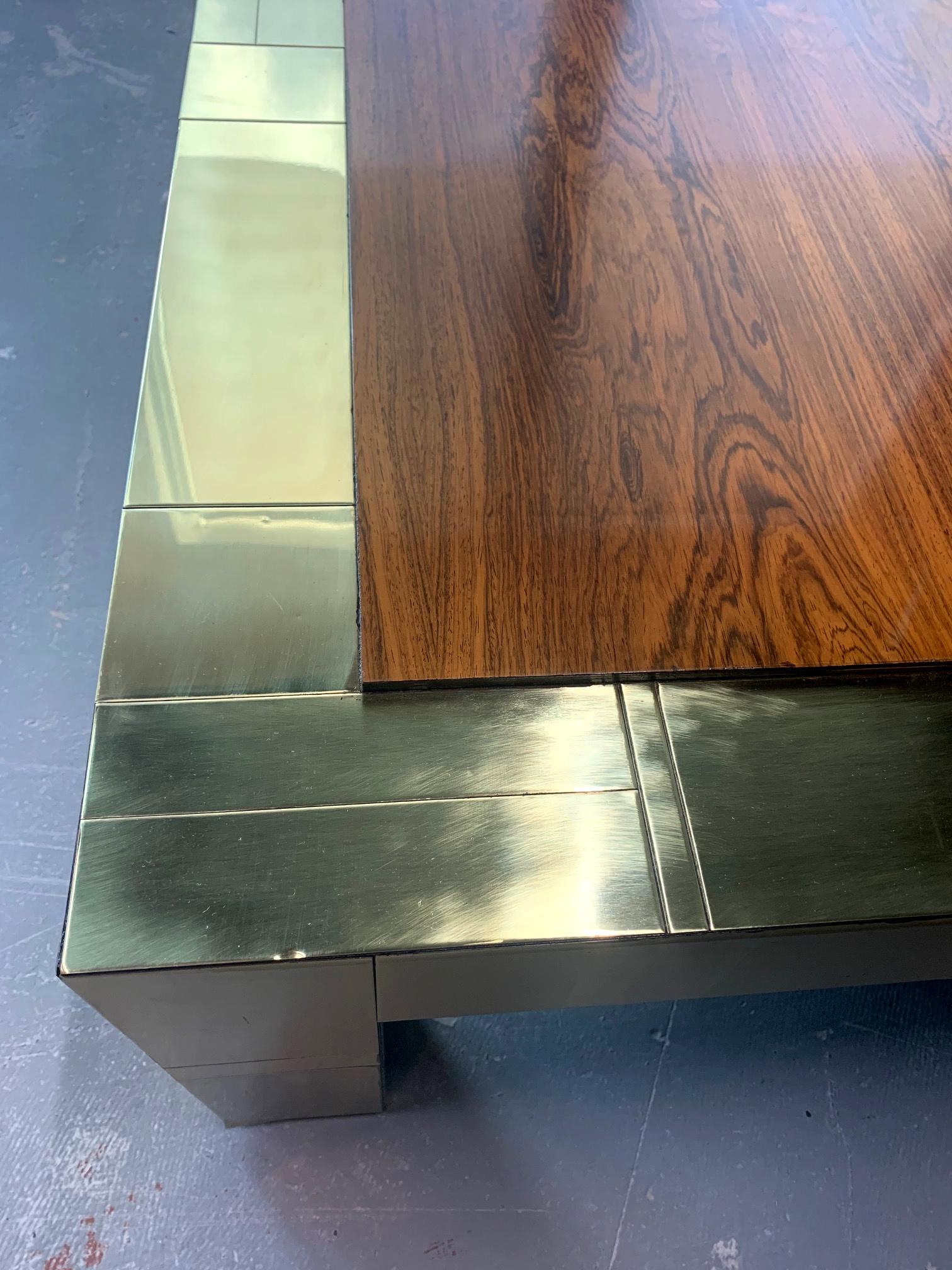 Brass Cityscape Coffee Table Paul Evans for Directional For Sale
