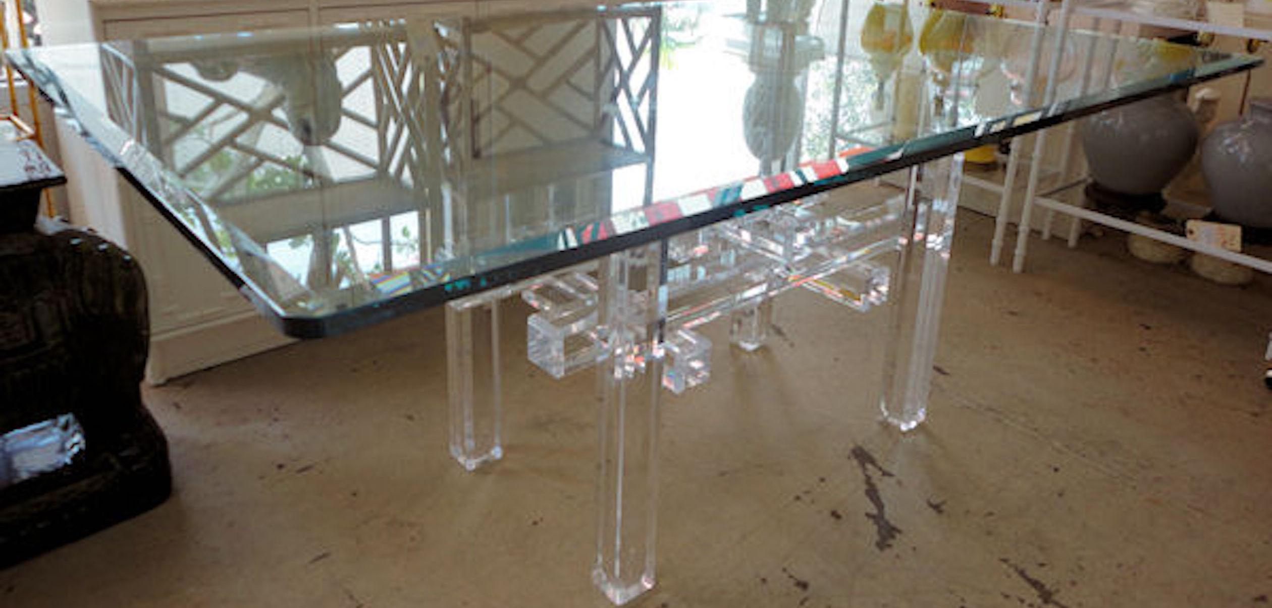 Cityscape Lucite Table Base in the Manner of Charles Hollis Jones For Sale 2