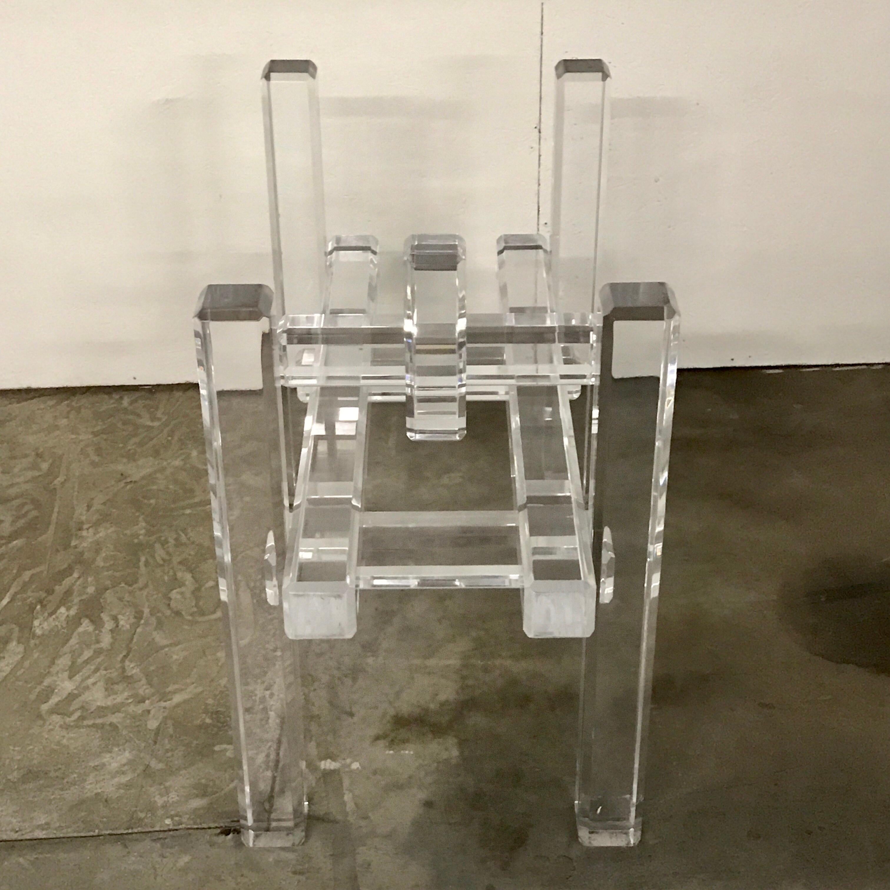 Cityscape Lucite Table Base in the Manner of Charles Hollis Jones In Good Condition For Sale In Atlanta, GA