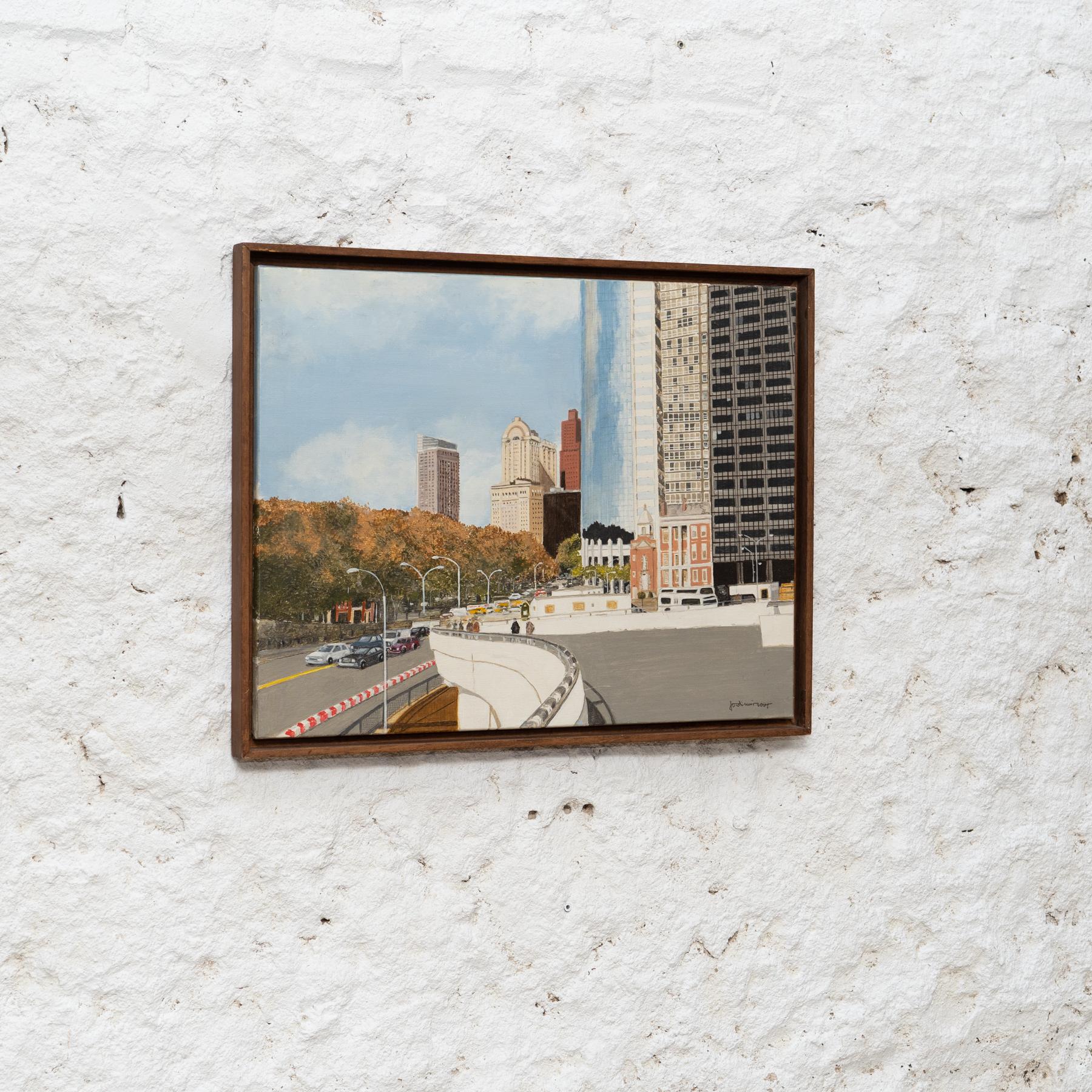 Cityscape Gemälde von Jordi Mir: „Battery Park, NY (Spanisch) im Angebot