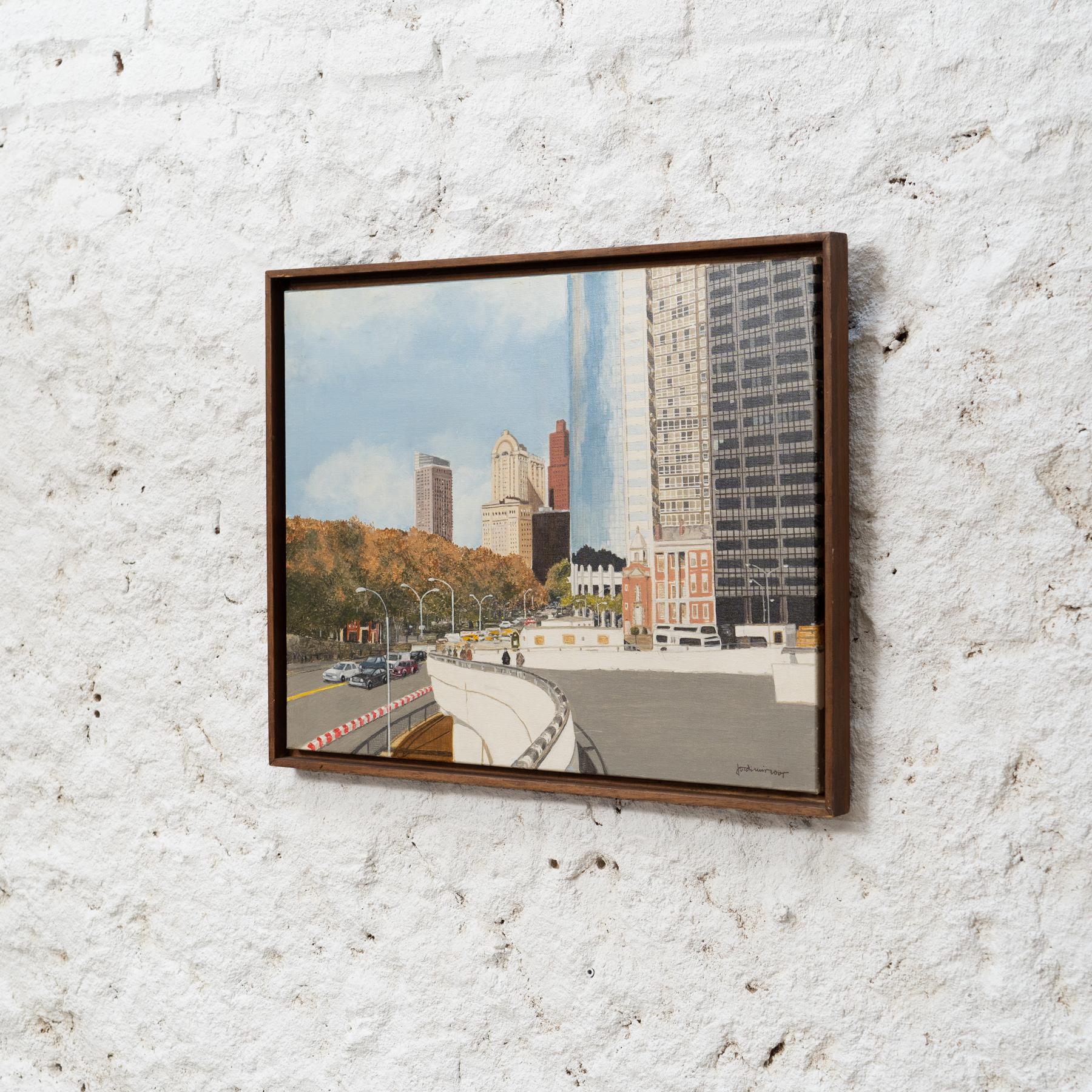 Cityscape Gemälde von Jordi Mir: „Battery Park, NY im Zustand „Gut“ im Angebot in Barcelona, ES
