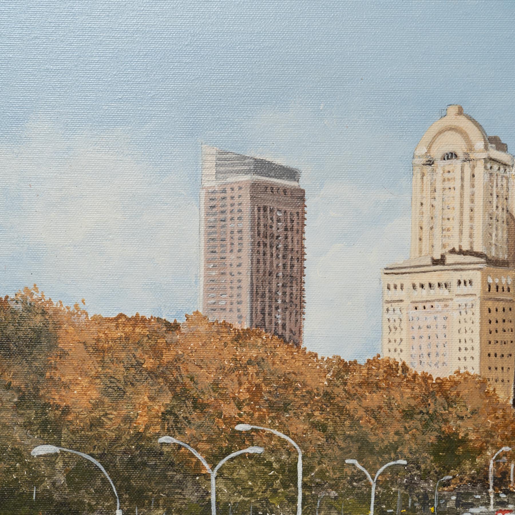 Cityscape Gemälde von Jordi Mir: „Battery Park, NY (21. Jahrhundert und zeitgenössisch) im Angebot