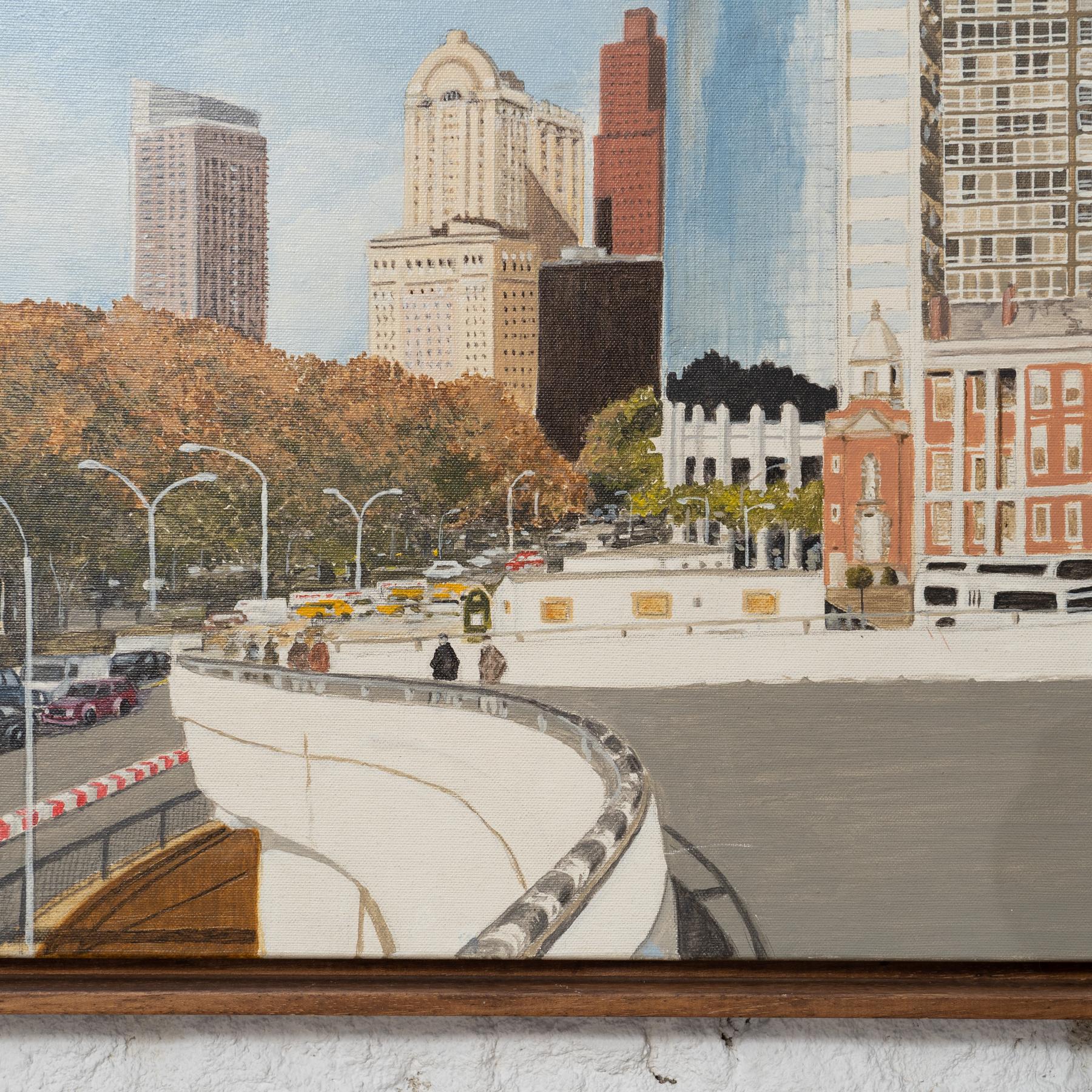 Cityscape Gemälde von Jordi Mir: „Battery Park, NY im Angebot 2