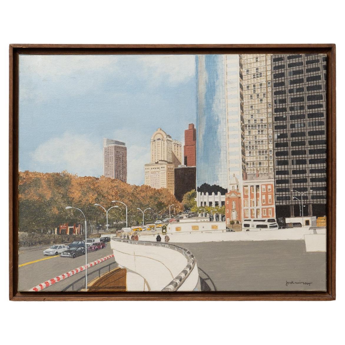 Cityscape Gemälde von Jordi Mir: „Battery Park, NY im Angebot