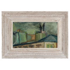 Cityscape Painting by Youla Chapoval, Oil on Canvas, Dated 1945