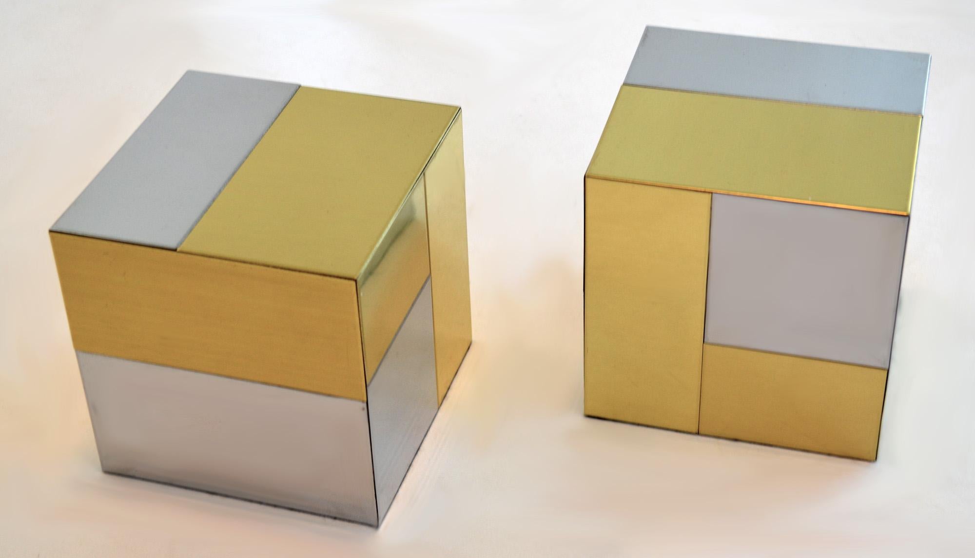 Modern Cityscape Paperweights or Bookends by Paul Evans, circa 1970s