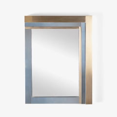 Miroir mural en laiton et chrome de style Cityscape par Ello